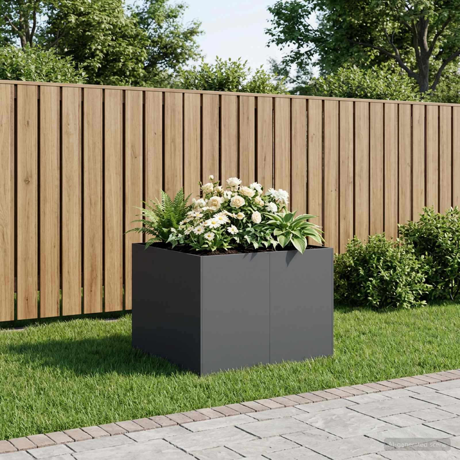 Sodo vazonas Antracito 80 x 80 x 60 cm Šaltai valcuotas plienas Sodo vazonas Antracito 80 x 80 x 60 cm Šaltai valcuotas plienas - Image 2