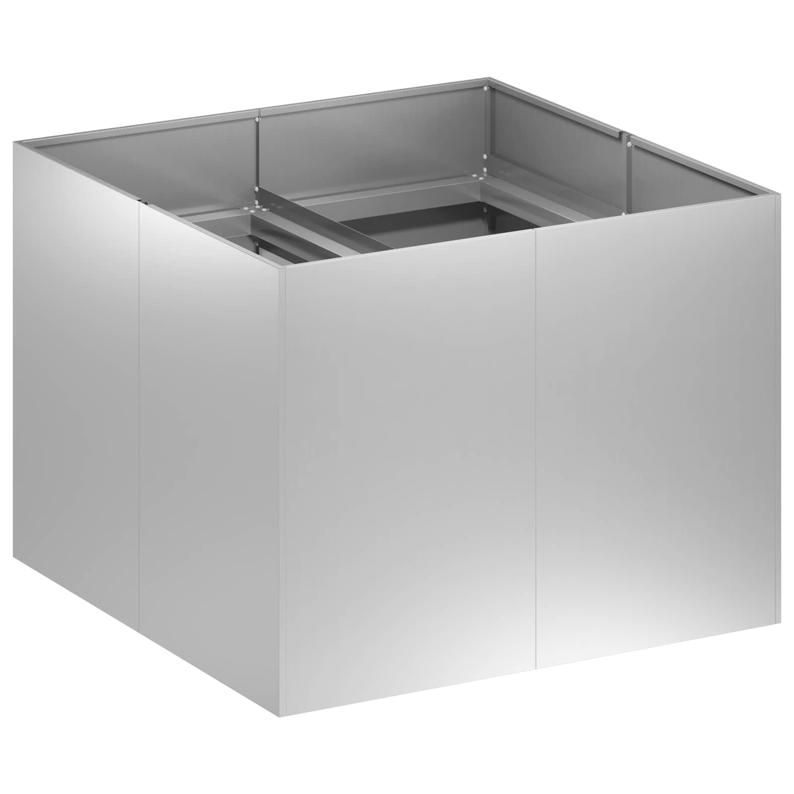 Sodo vazonas Sidabrinė 80 x 80 x 60 cm Galvanizuotas plienas Sodo vazonas Sidabrinė 80 x 80 x 60 cm Galvanizuotas plienas - Image 3
