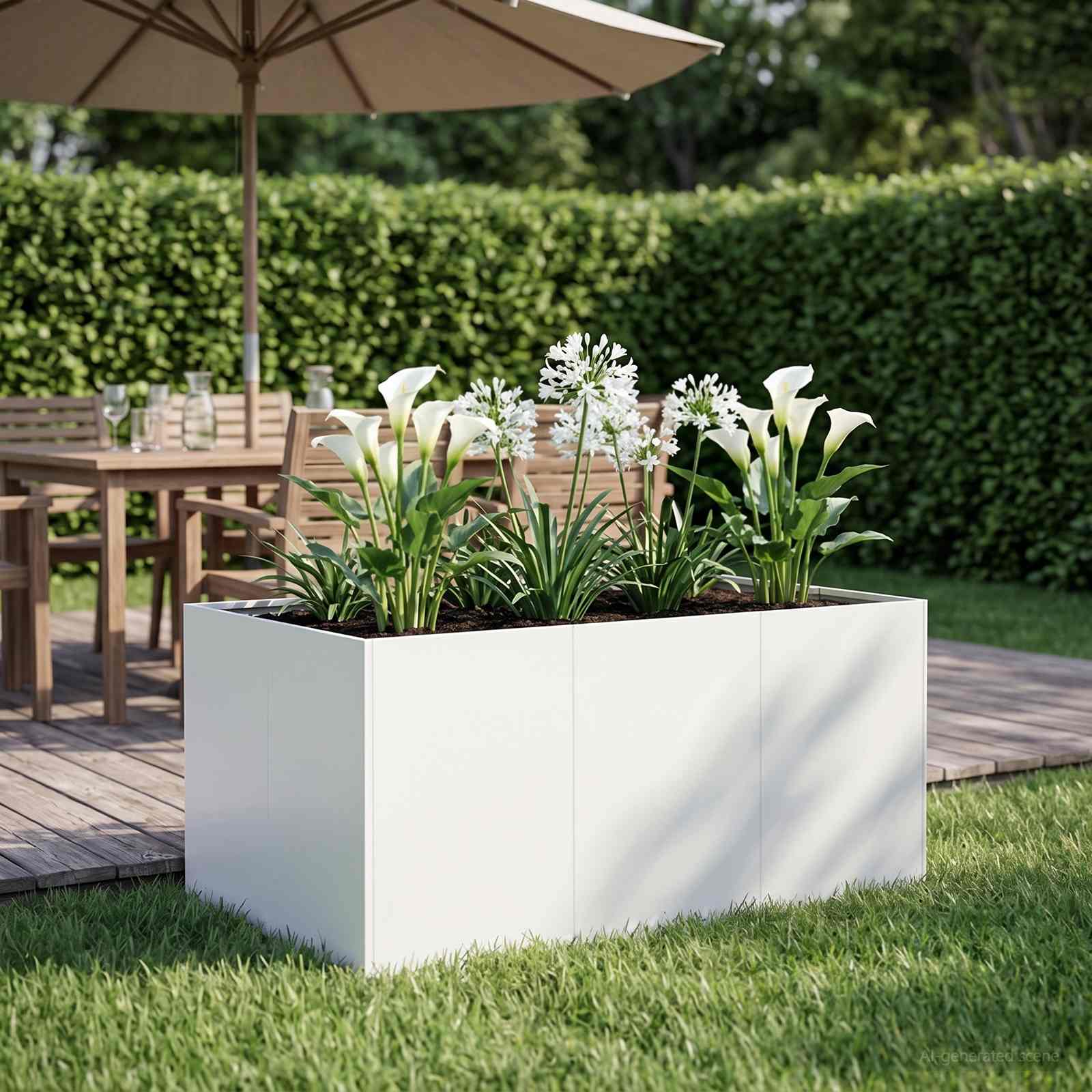 Sodo vazonas Balta 120 x 80 x 60 cm Šaltai valcuotas plienas Sodo vazonas Balta 120 x 80 x 60 cm Šaltai valcuotas plienas - Image 2