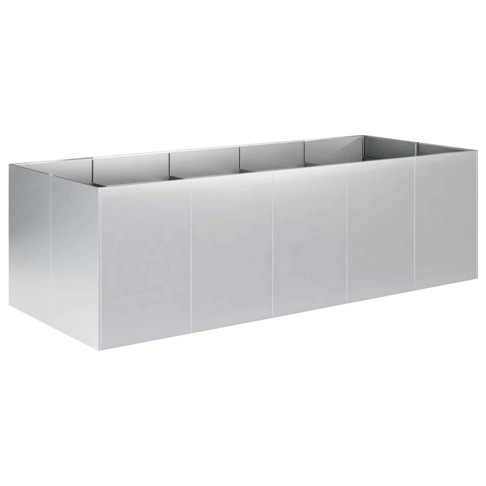 Sodo vazonas Sidabrinė 200 x 80 x 60 cm Galvanizuotas plienas Sodo vazonas Sidabrinė 200 x 80 x 60 cm Galvanizuotas plienas - Image 3