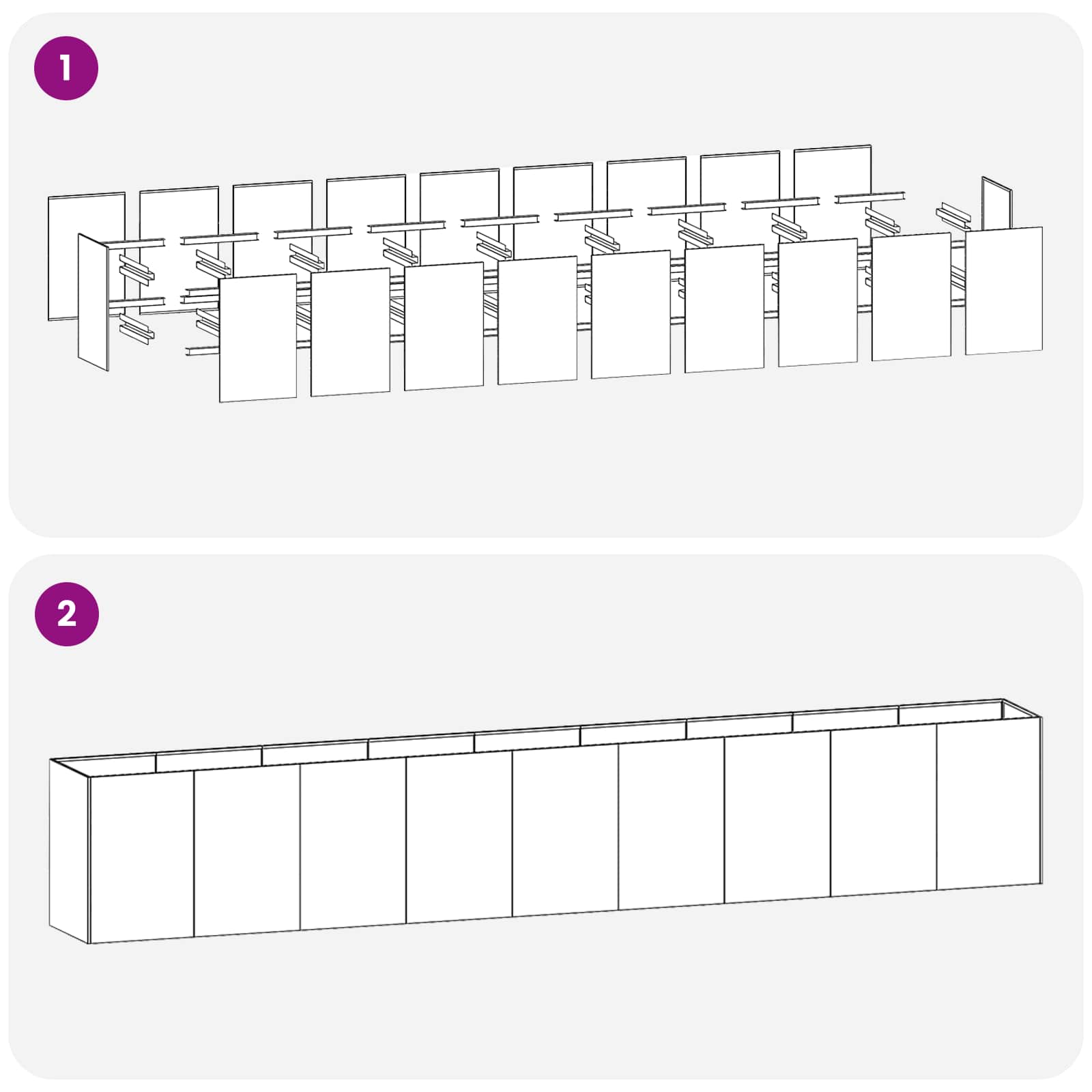 Sodo vazonas Juoda 360 x 40 x 60 cm Šaltai valcuotas plienas Sodo vazonas Juoda 360 x 40 x 60 cm Šaltai valcuotas plienas - Image 7