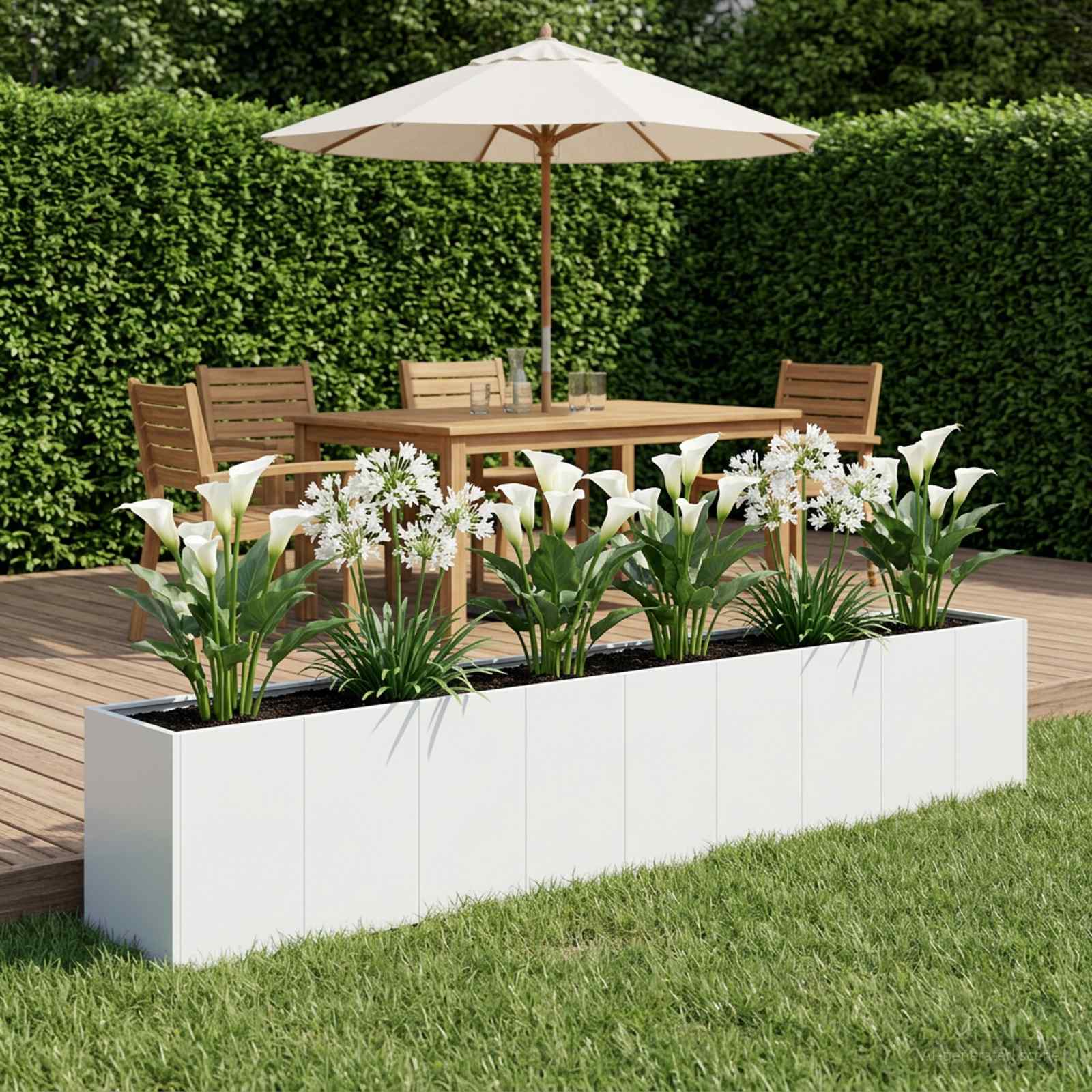Sodo vazonas Balta 360 x 40 x 60 cm Šaltai valcuotas plienas Sodo vazonas Balta 360 x 40 x 60 cm Šaltai valcuotas plienas - Image 2