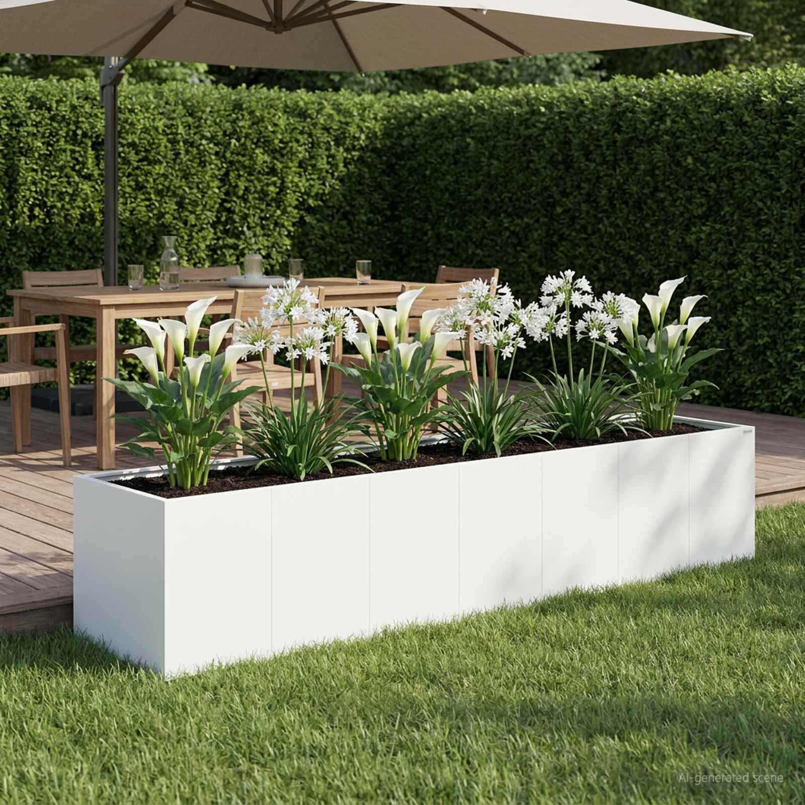 Sodo vazonas Balta 280 x 80 x 60 cm Šaltai valcuotas plienas Sodo vazonas Balta 280 x 80 x 60 cm Šaltai valcuotas plienas - Image 2