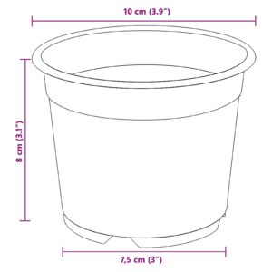 Apvalus gėlių vazonas 200 vnt. Terakotos Ø 10 x 8 cm Plastmasė