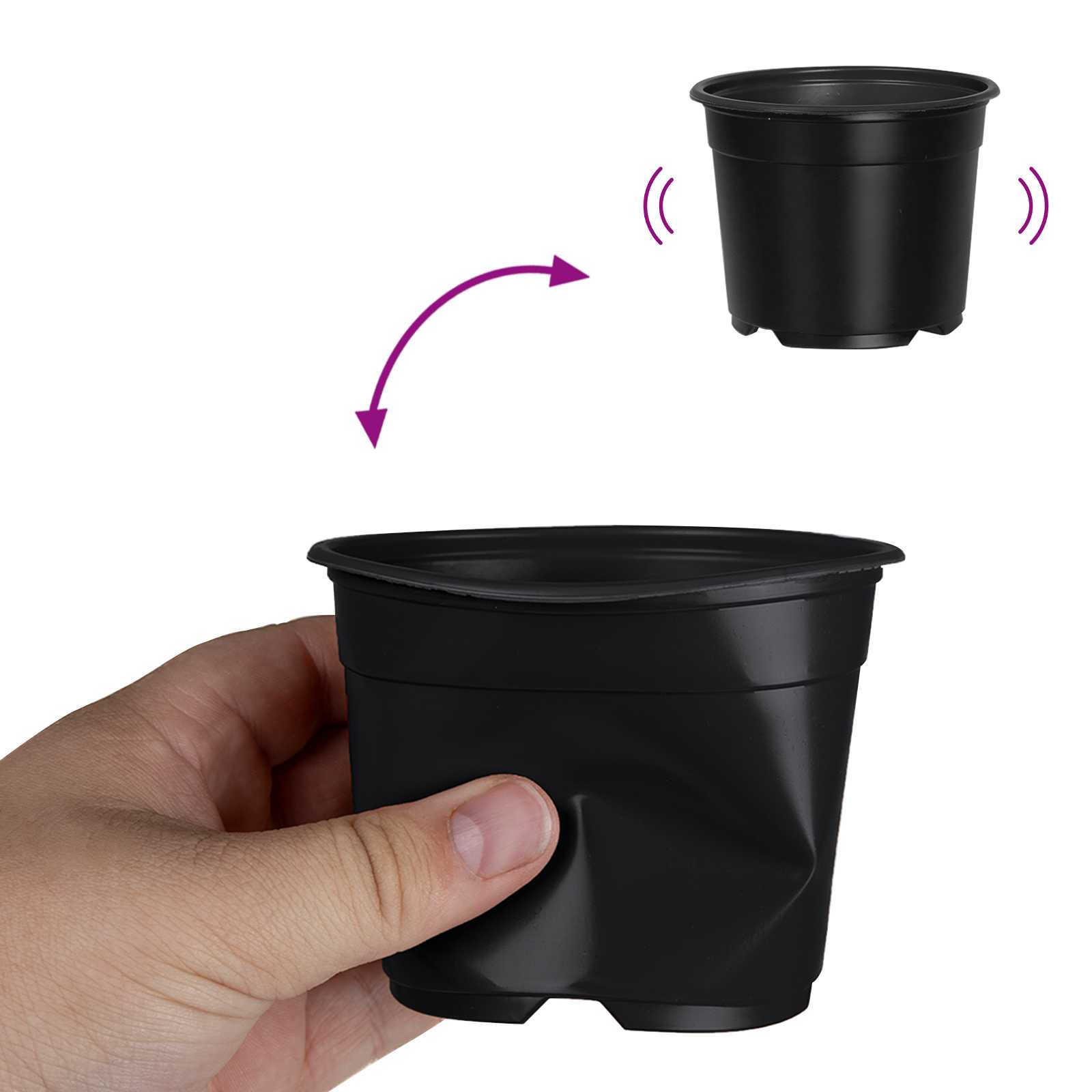 Apvalus gėlių vazonas 50 vnt. Juoda Ø 10 x 8 cm Plastmasė Apvalus gėlių vazonas 50 vnt. Juoda Ø 10 x 8 cm Plastmasė - Image 10
