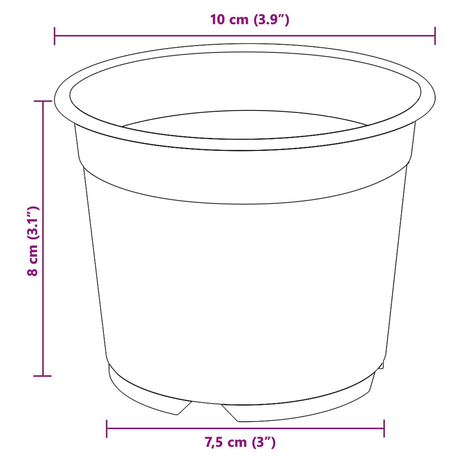Apvalus gėlių vazonas 50 vnt. Juoda Ø 10 x 8 cm Plastmasė Apvalus gėlių vazonas 50 vnt. Juoda Ø 10 x 8 cm Plastmasė