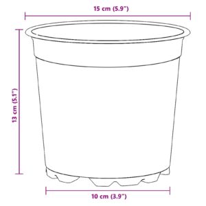 Apvalus gėlių vazonas 100 vnt. Juoda Ø 15 x 13 cm Plastmasė