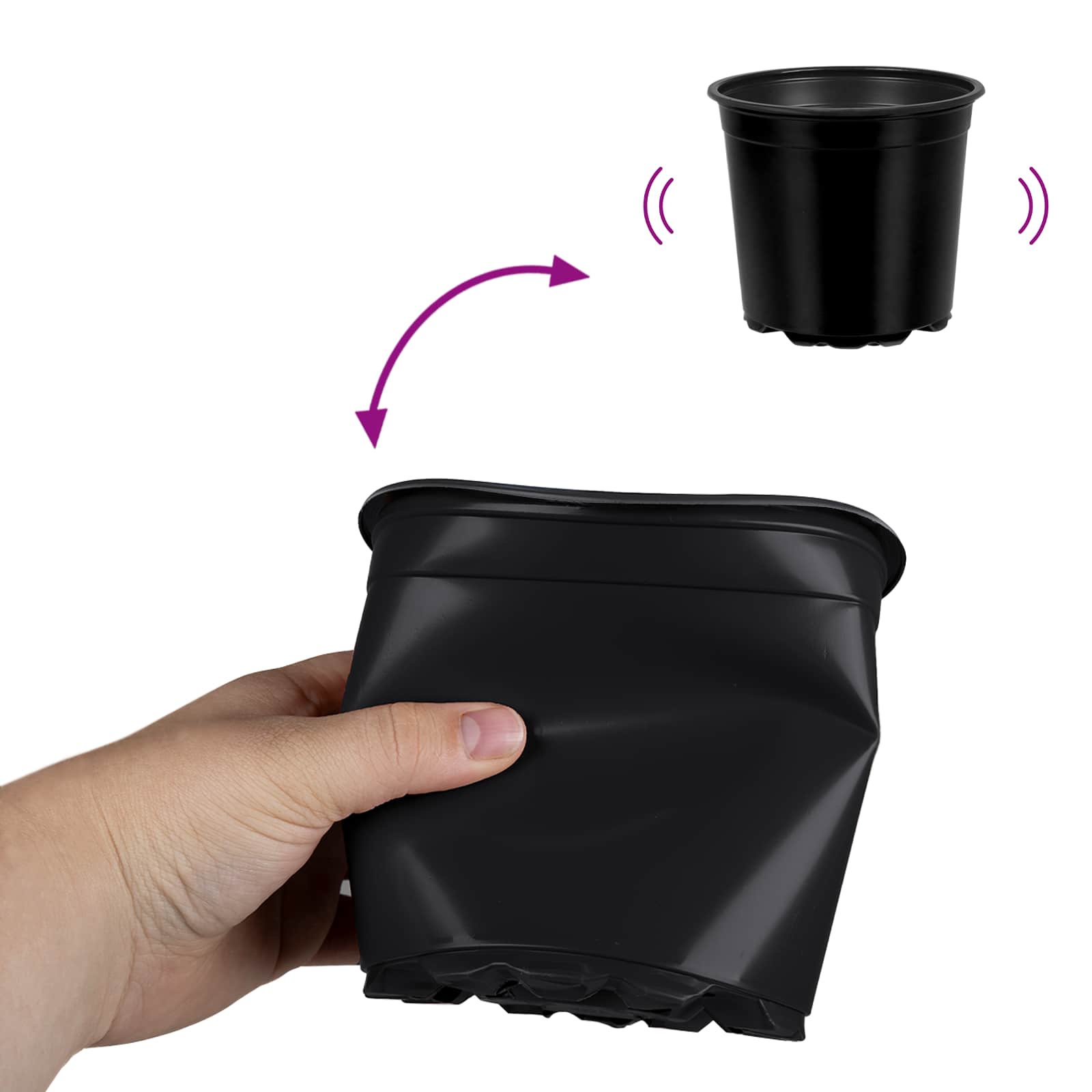 Apvalus gėlių vazonas 200 vnt. Juoda Ø 15 x 13 cm Plastmasė Apvalus gėlių vazonas 200 vnt. Juoda Ø 15 x 13 cm Plastmasė - Image 10