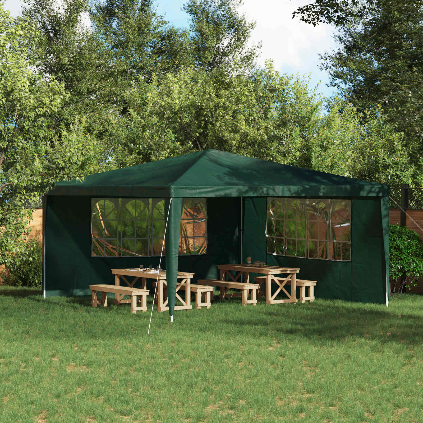 Šventinės palapinės šoninė siena 2 vnt. 400 x 195 cm Žalia Šventinės palapinės šoninė siena 2 vnt. 400 x 195 cm Žalia - Image 2