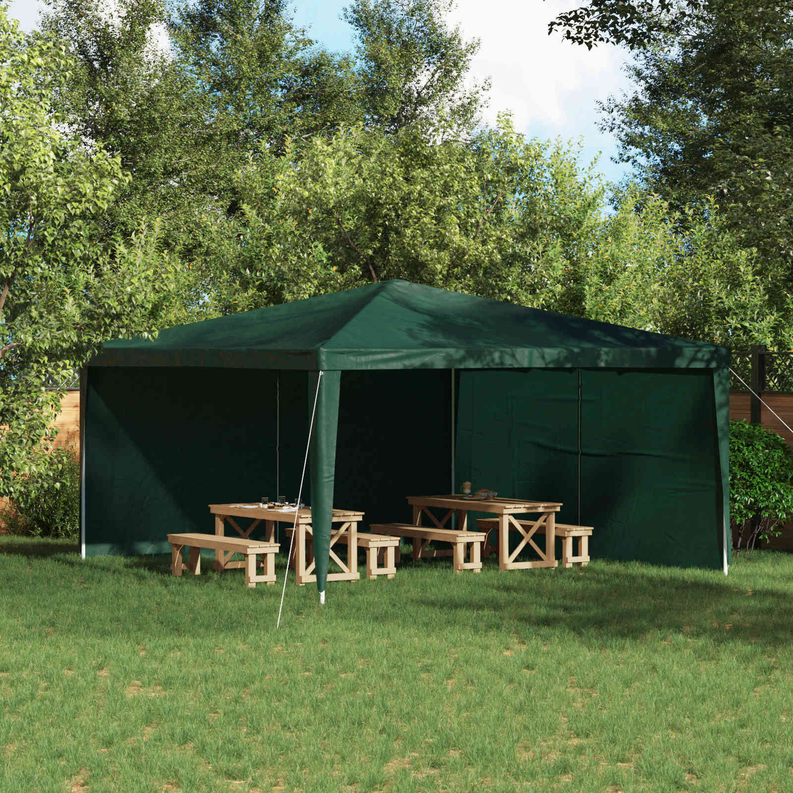 Šventinės palapinės šoninė siena 2 vnt. 400 x 195 cm Žalia Šventinės palapinės šoninė siena 2 vnt. 400 x 195 cm Žalia - Image 2