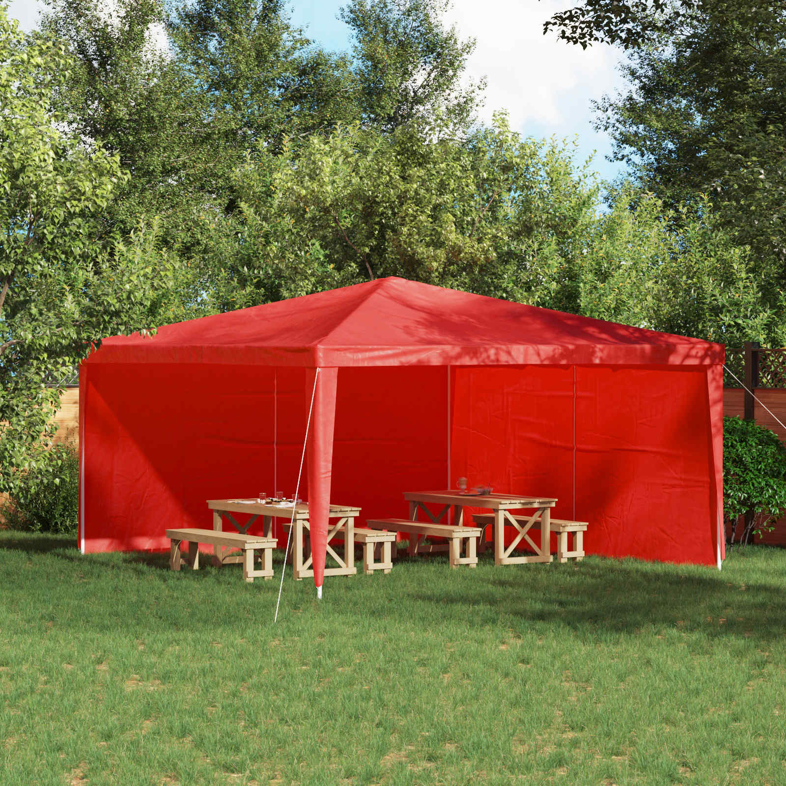 Šventinės palapinės šoninė siena 2 vnt. 400 x 195 cm Raudona Šventinės palapinės šoninė siena 2 vnt. 400 x 195 cm Raudona - Image 2
