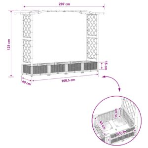 Pakeltas lovas su trelėmis ir stogu Ruda 207 x 40 x 123 cm PP