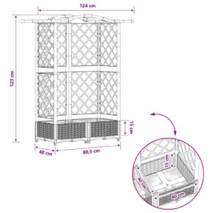 Pakeltas lovas su trelėmis ir stogu Ruda 124 x 40 x 123 cm PP