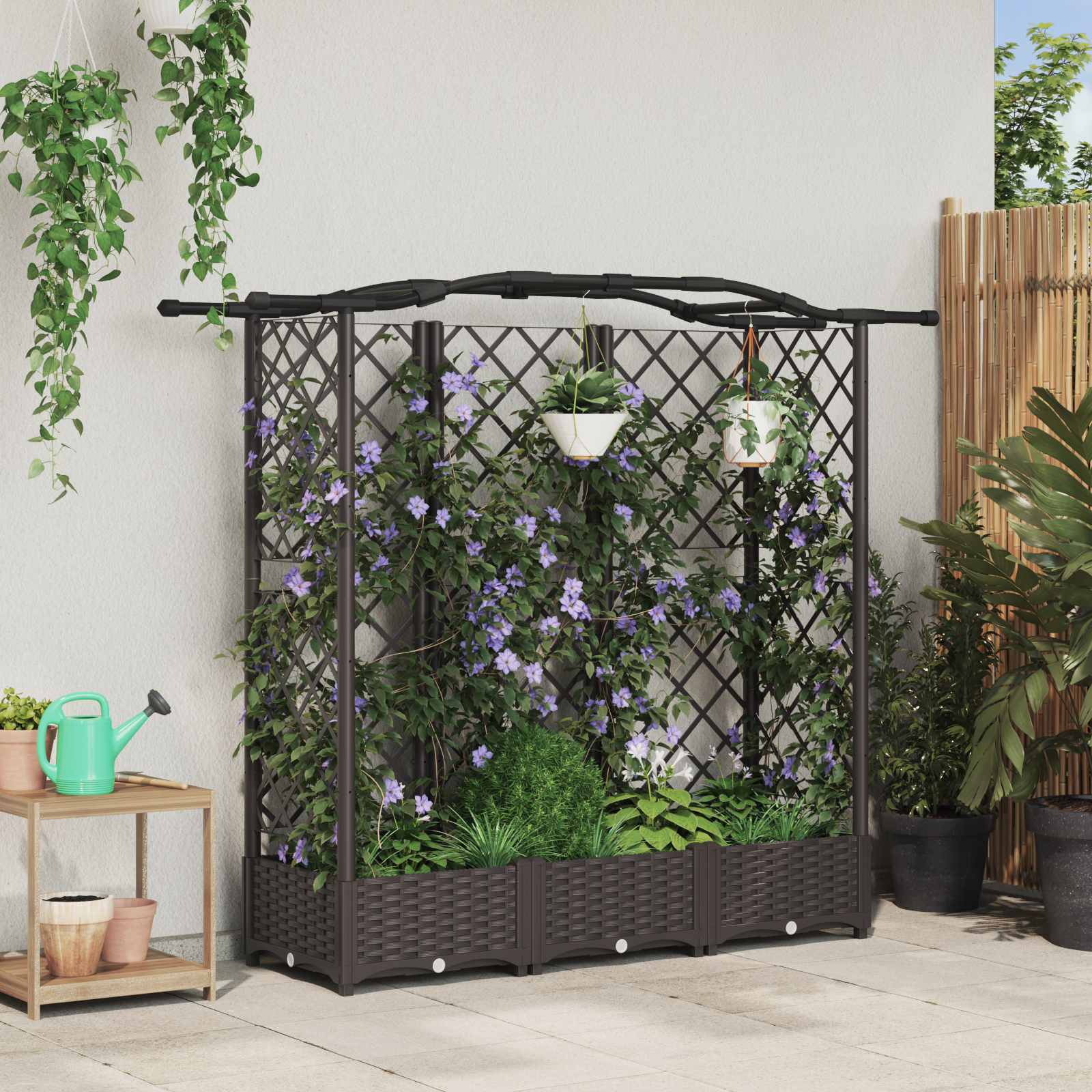 Pakeltas lovas su trelėmis ir stogu Ruda 163 x 40 x 123 cm PP Pakeltas lovas su trelėmis ir stogu Ruda 163 x 40 x 123 cm PP - Image 2