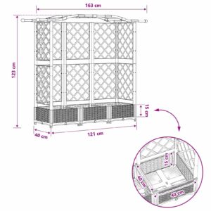 Pakeltas lovas su trelėmis ir stogu Ruda 163 x 40 x 123 cm PP