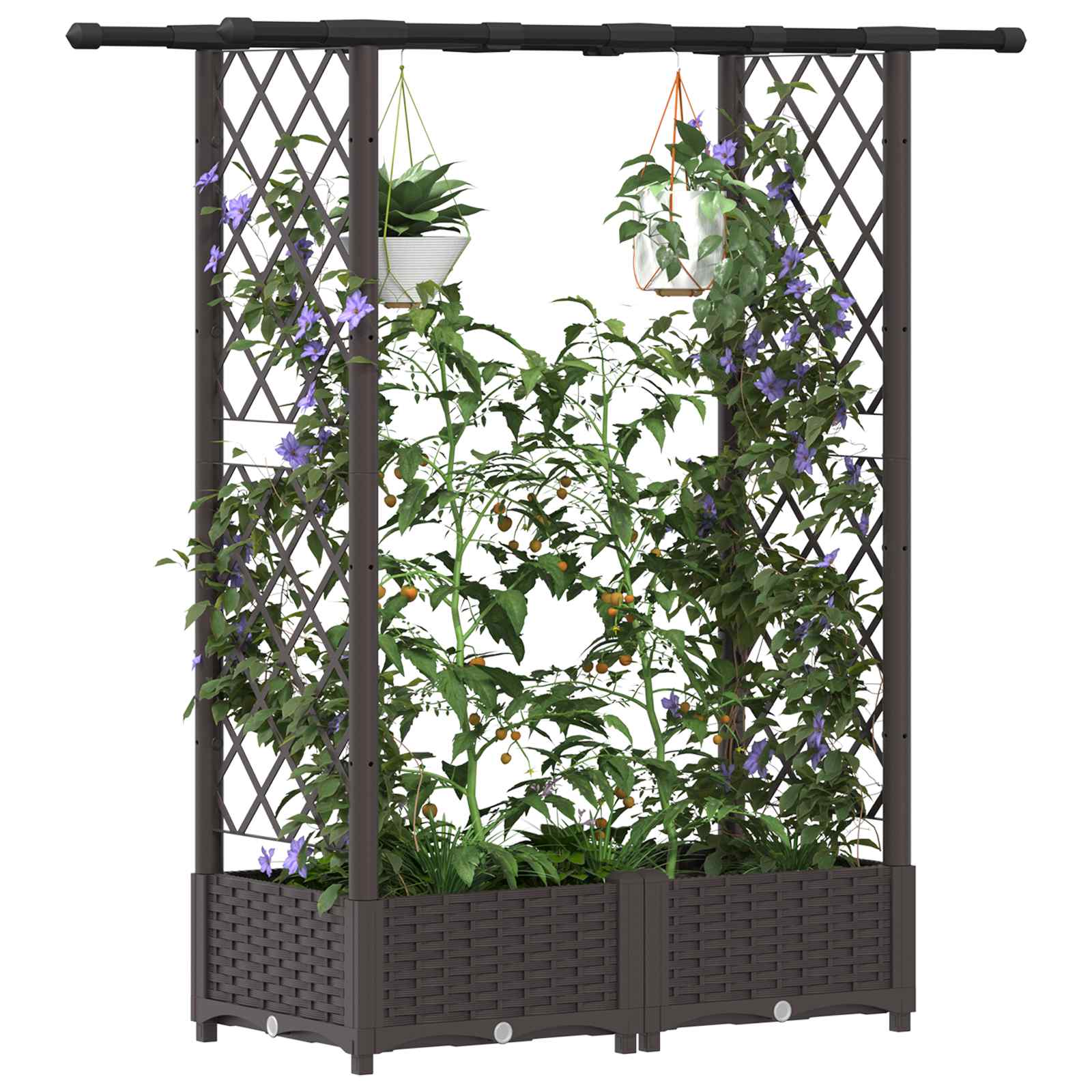 Pakeltas lovas su trelėmis ir stogu Ruda 122,5 x 40 x 121 cm PP Pakeltas lovas su trelėmis ir stogu Ruda 122,5 x 40 x 121 cm PP - Image 4