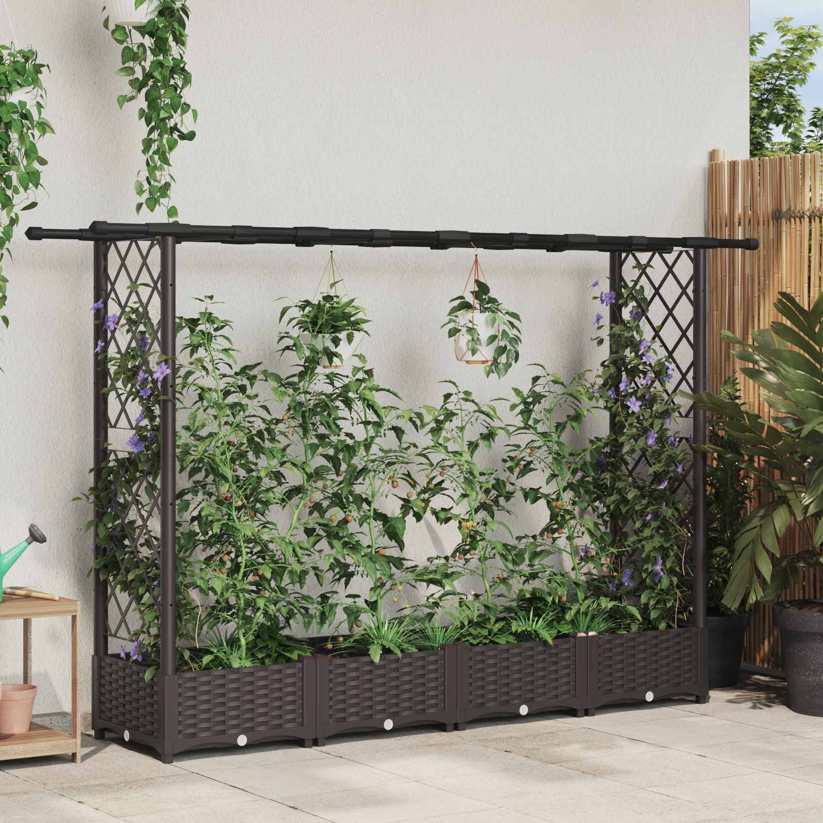 Pakeltas lovas su trelėmis ir stogu Ruda 203 x 40 x 121 cm PP Pakeltas lovas su trelėmis ir stogu Ruda 203 x 40 x 121 cm PP - Image 2