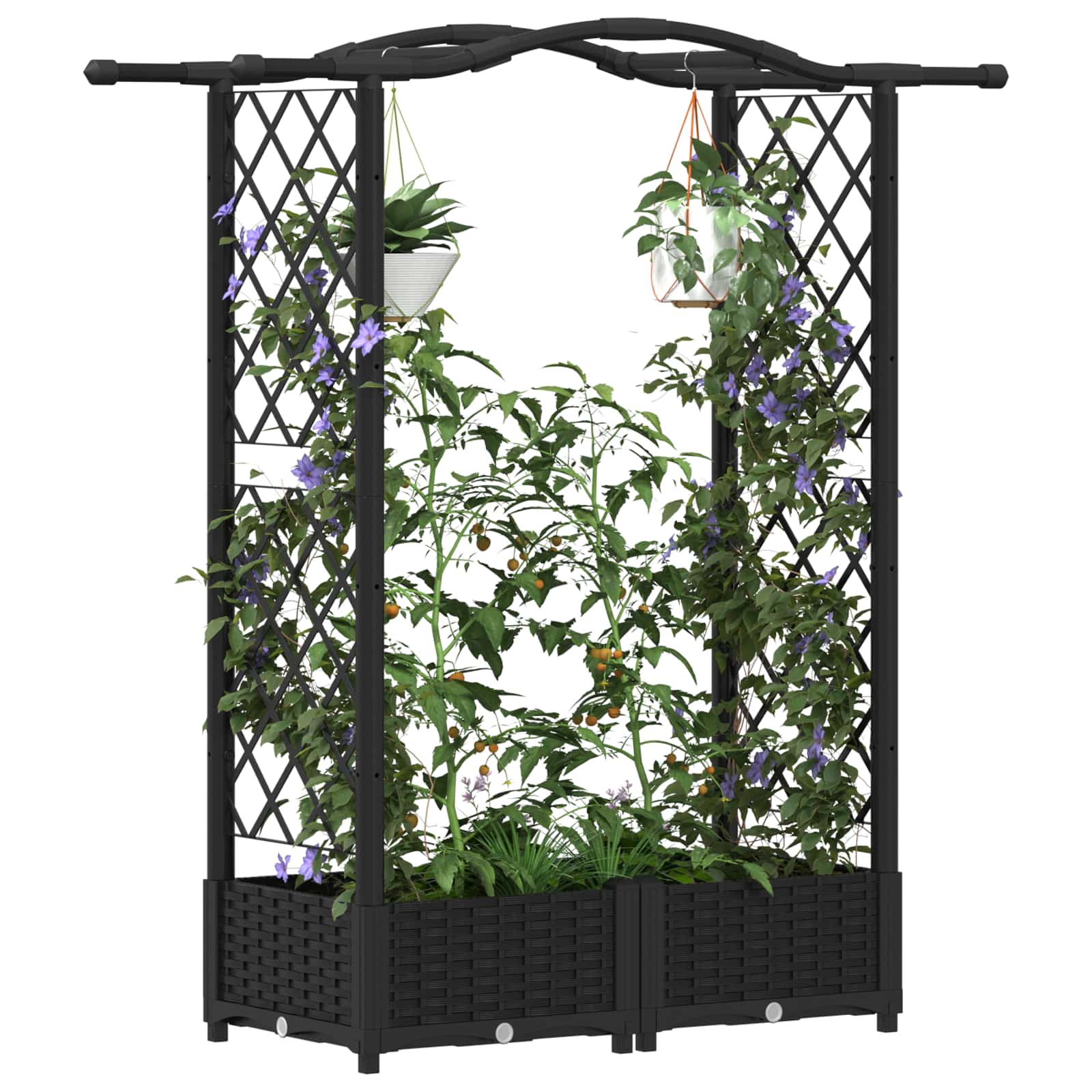 Pakeltas lovas su trelėmis ir stogu Juoda 124 x 40 x 123 cm PP Pakeltas lovas su trelėmis ir stogu Juoda 124 x 40 x 123 cm PP - Image 4