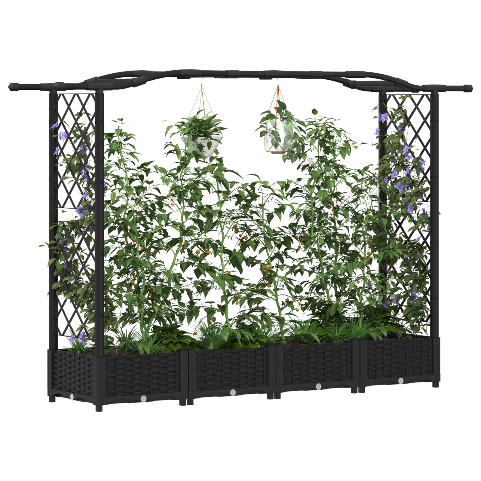 Pakeltas lovas su trelėmis ir stogu Juoda 207 x 40 x 123 cm PP Pakeltas lovas su trelėmis ir stogu Juoda 207 x 40 x 123 cm PP - Image 4