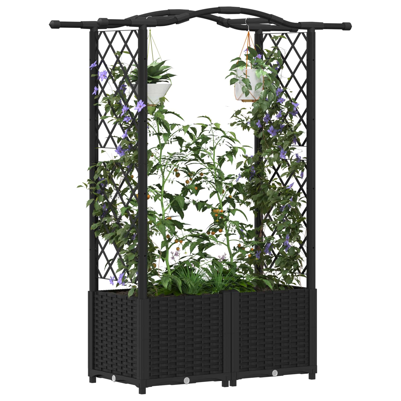 Pakeltas lovas su trelėmis ir stogu Juoda 125 x 40 x 138 cm PP Pakeltas lovas su trelėmis ir stogu Juoda 125 x 40 x 138 cm PP - Image 4
