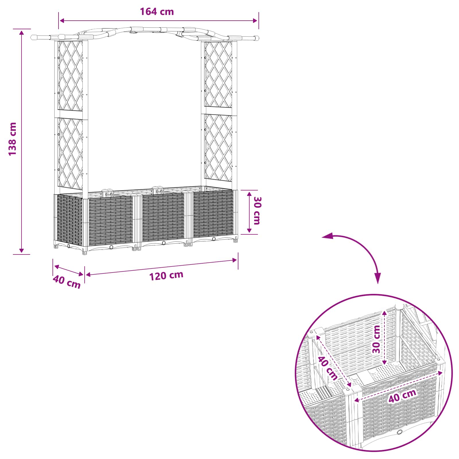 Pakeltas lovas su trelėmis ir stogu Juoda 164 x 40 x 138 cm PP Pakeltas lovas su trelėmis ir stogu Juoda 164 x 40 x 138 cm PP