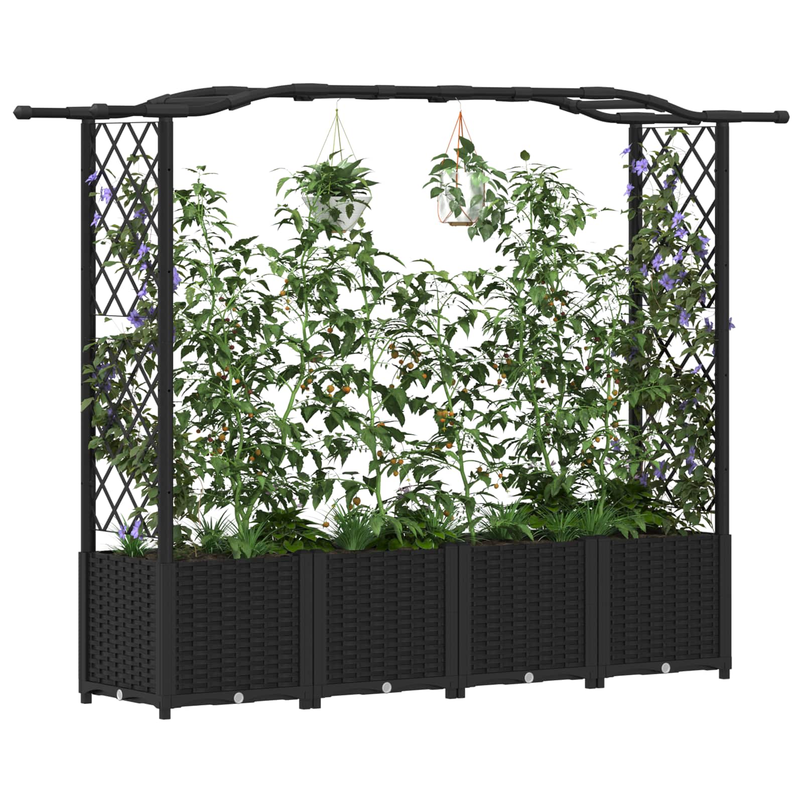 Pakeltas lovas su trelėmis ir stogu Juoda 204 x 40 x 138 cm PP Pakeltas lovas su trelėmis ir stogu Juoda 204 x 40 x 138 cm PP - Image 4