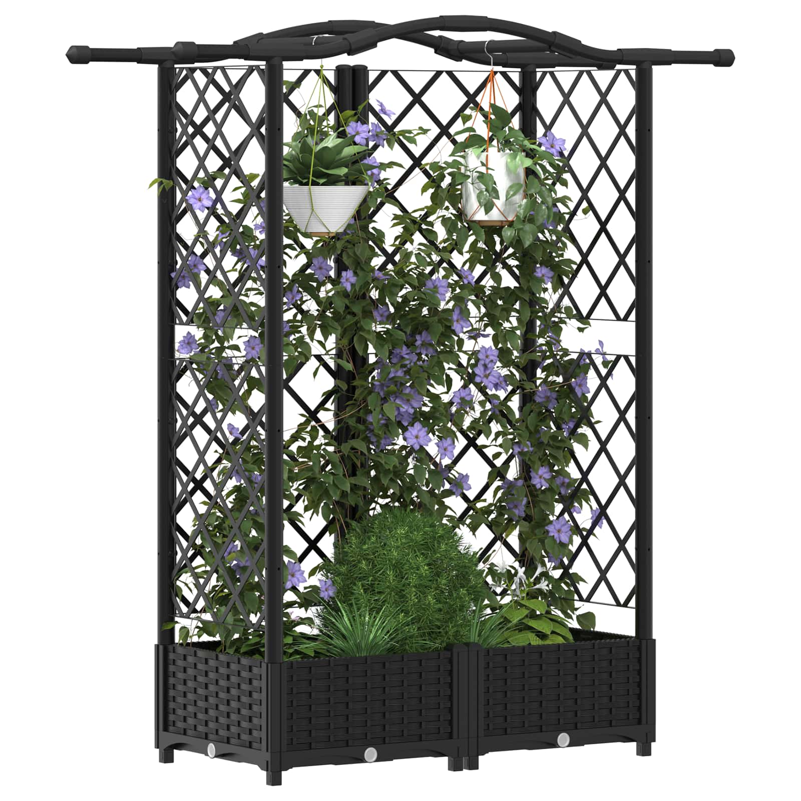 Pakeltas lovas su trelėmis ir stogu Juoda 124 x 40 x 123 cm PP Pakeltas lovas su trelėmis ir stogu Juoda 124 x 40 x 123 cm PP - Image 4