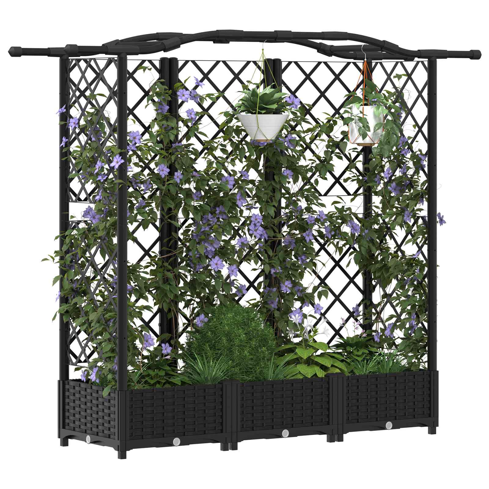 Pakeltas lovas su trelėmis ir stogu Juoda 163 x 40 x 123 cm PP Pakeltas lovas su trelėmis ir stogu Juoda 163 x 40 x 123 cm PP - Image 4