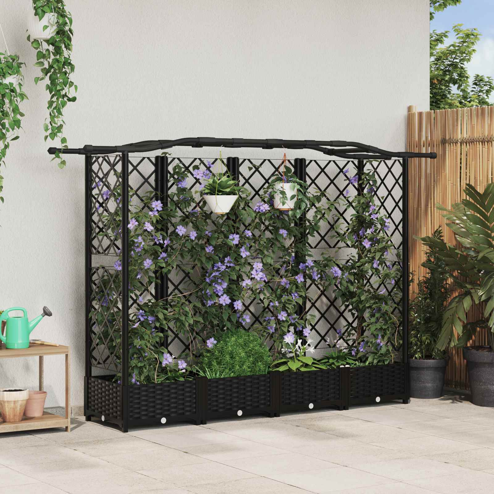 Pakeltas lovas su trelėmis ir stogu Juoda 203,5 x 40 x 123 cm Pakeltas lovas su trelėmis ir stogu Juoda 203,5 x 40 x 123 cm - Image 2