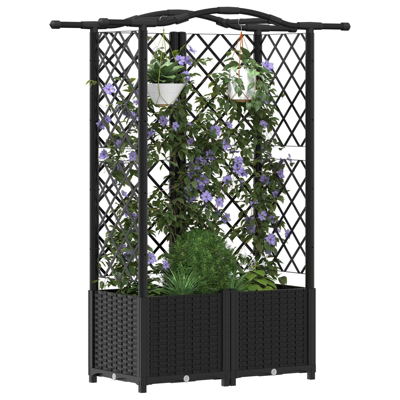 Pakeltas lovas su trelėmis ir stogu Juoda 122 x 40 x 138 cm PP Pakeltas lovas su trelėmis ir stogu Juoda 122 x 40 x 138 cm PP - Image 4