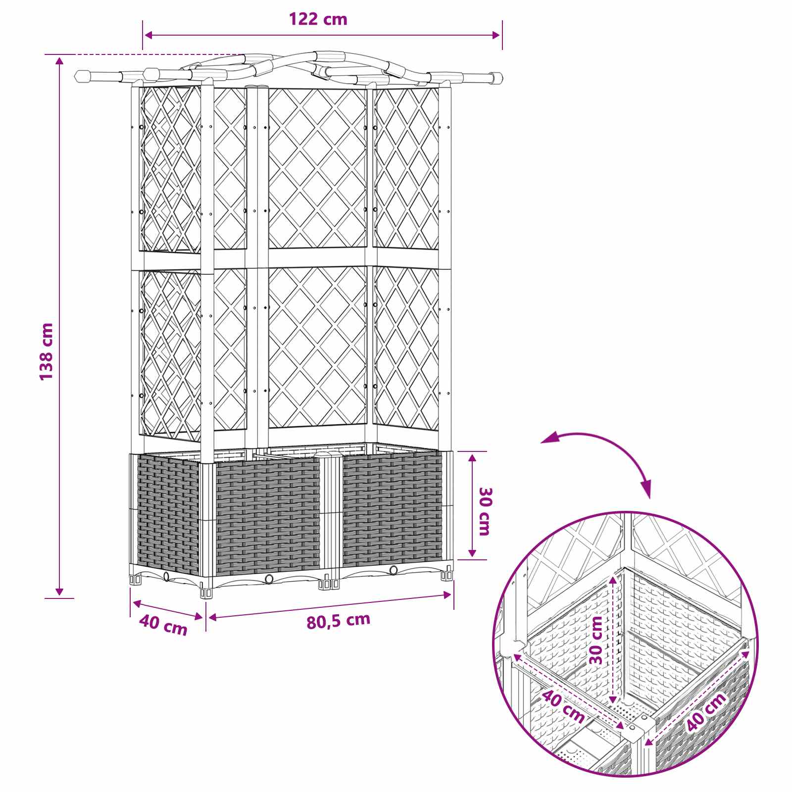 Pakeltas lovas su trelėmis ir stogu Juoda 122 x 40 x 138 cm PP Pakeltas lovas su trelėmis ir stogu Juoda 122 x 40 x 138 cm PP