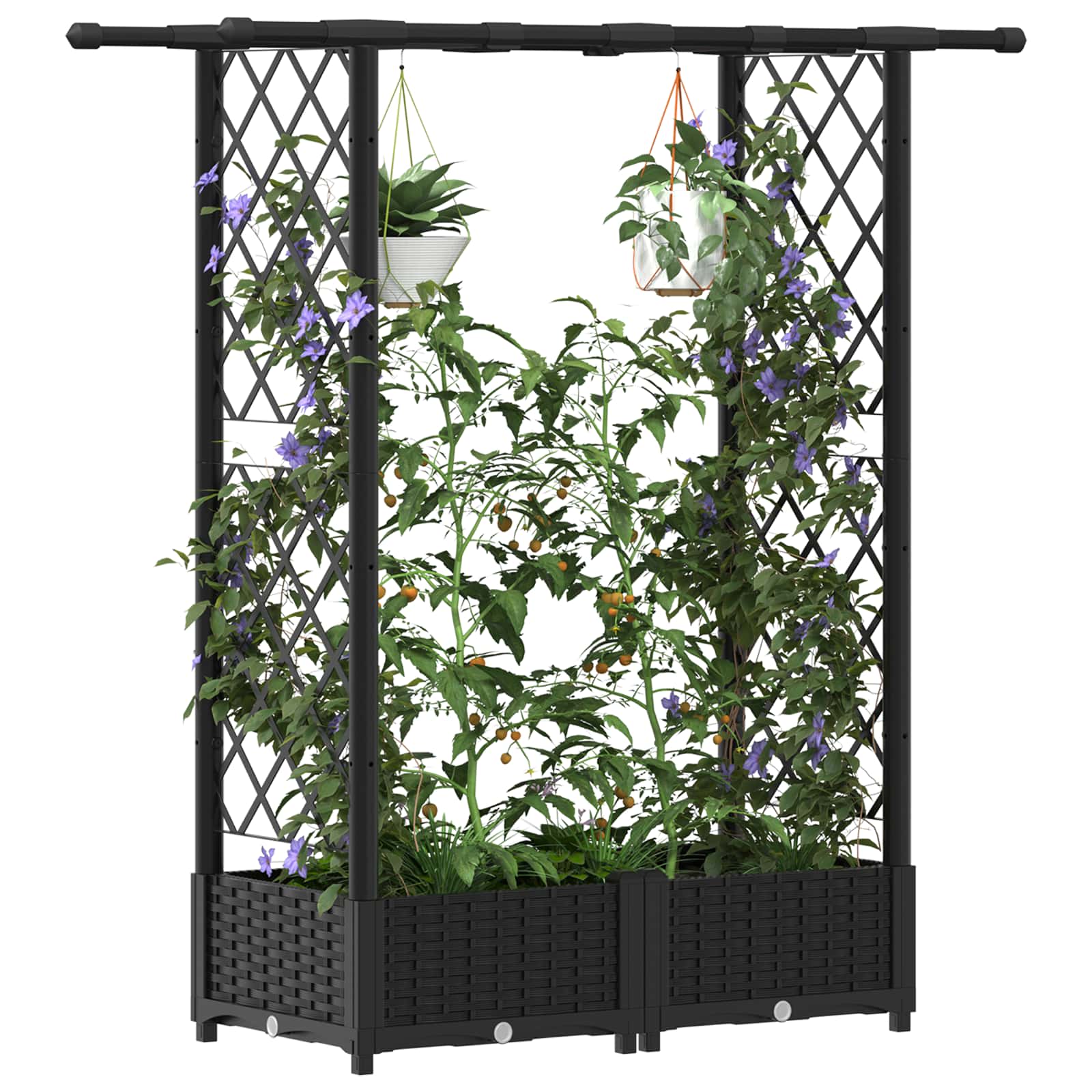 Pakeltas lovas su trelėmis ir stogu Juoda 122,5 x 40 x 121 cm Pakeltas lovas su trelėmis ir stogu Juoda 122,5 x 40 x 121 cm - Image 4