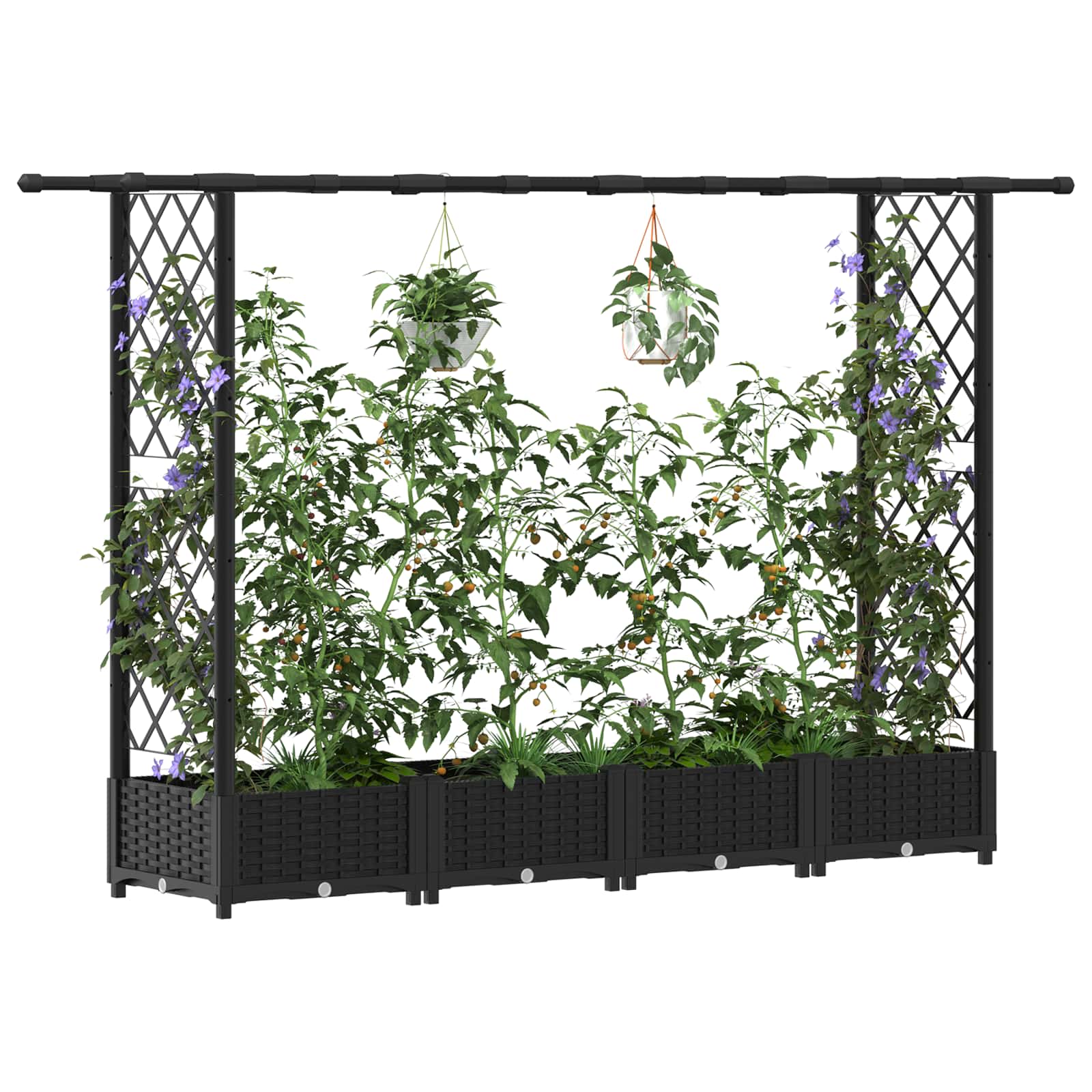 Pakeltas lovas su trelėmis ir stogu Juoda 203 x 40 x 121 cm PP Pakeltas lovas su trelėmis ir stogu Juoda 203 x 40 x 121 cm PP - Image 4