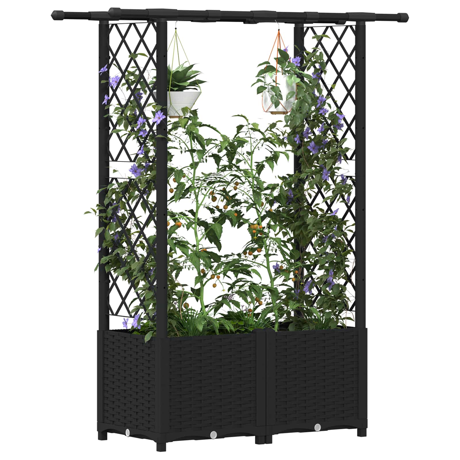 Pakeltas lovas su trelėmis ir stogu Juoda 124,5 x 40 x 136 cm Pakeltas lovas su trelėmis ir stogu Juoda 124,5 x 40 x 136 cm - Image 4