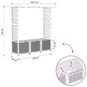 Pakeltas lovas su trelėmis ir stogu Juoda 162,5 x 40 x 136 cm