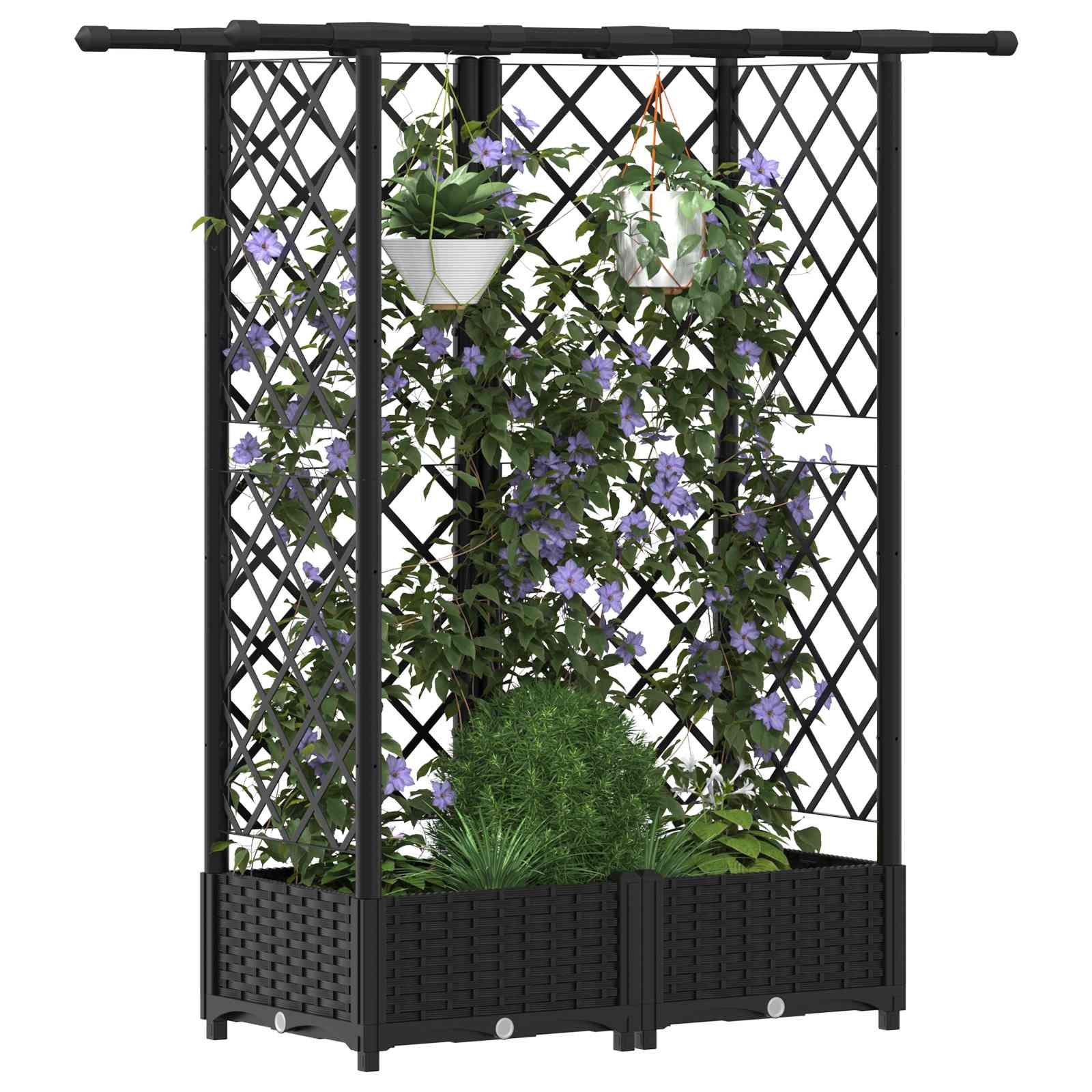 Pakeltas lovas su trelėmis ir stogu Juoda 124 x 40 x 121 cm PP Pakeltas lovas su trelėmis ir stogu Juoda 124 x 40 x 121 cm PP - Image 4