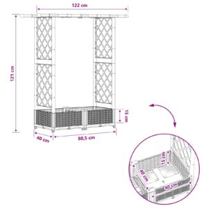 Pakeltas lovas su trelėmis ir stogu Juoda 124 x 40 x 121 cm PP