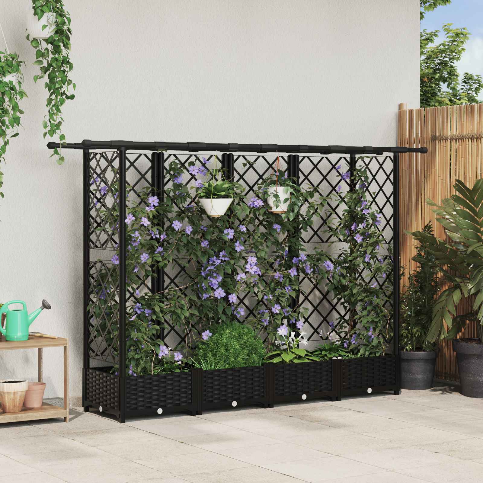 Pakeltas lovas su trelėmis ir stogu Juoda 202,5 x 40 x 121 cm Pakeltas lovas su trelėmis ir stogu Juoda 202,5 x 40 x 121 cm - Image 2