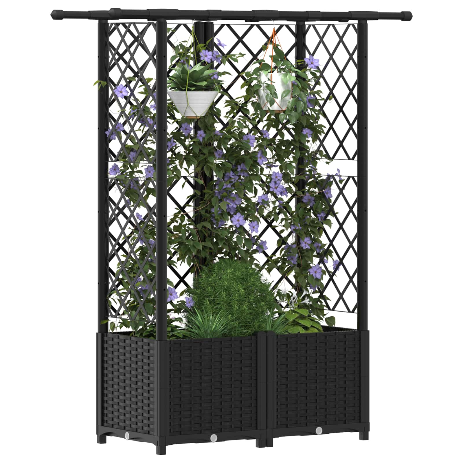 Pakeltas lovas su trelėmis ir stogu Juoda 124 x 40 x 136 cm PP Pakeltas lovas su trelėmis ir stogu Juoda 124 x 40 x 136 cm PP - Image 4