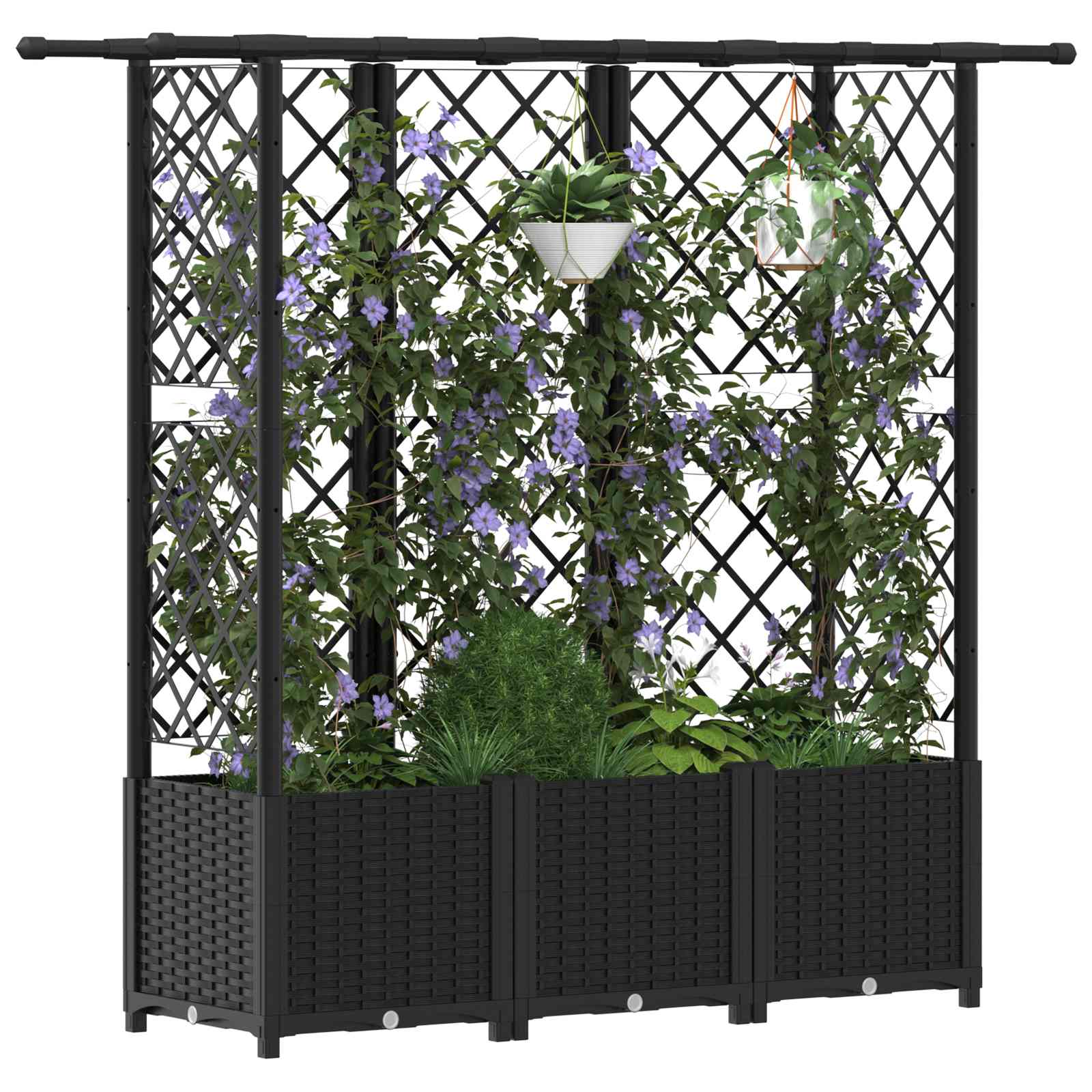 Pakeltas lovas su trelėmis ir stogu Juoda 163,5 x 40 x 136 cm Pakeltas lovas su trelėmis ir stogu Juoda 163,5 x 40 x 136 cm - Image 4