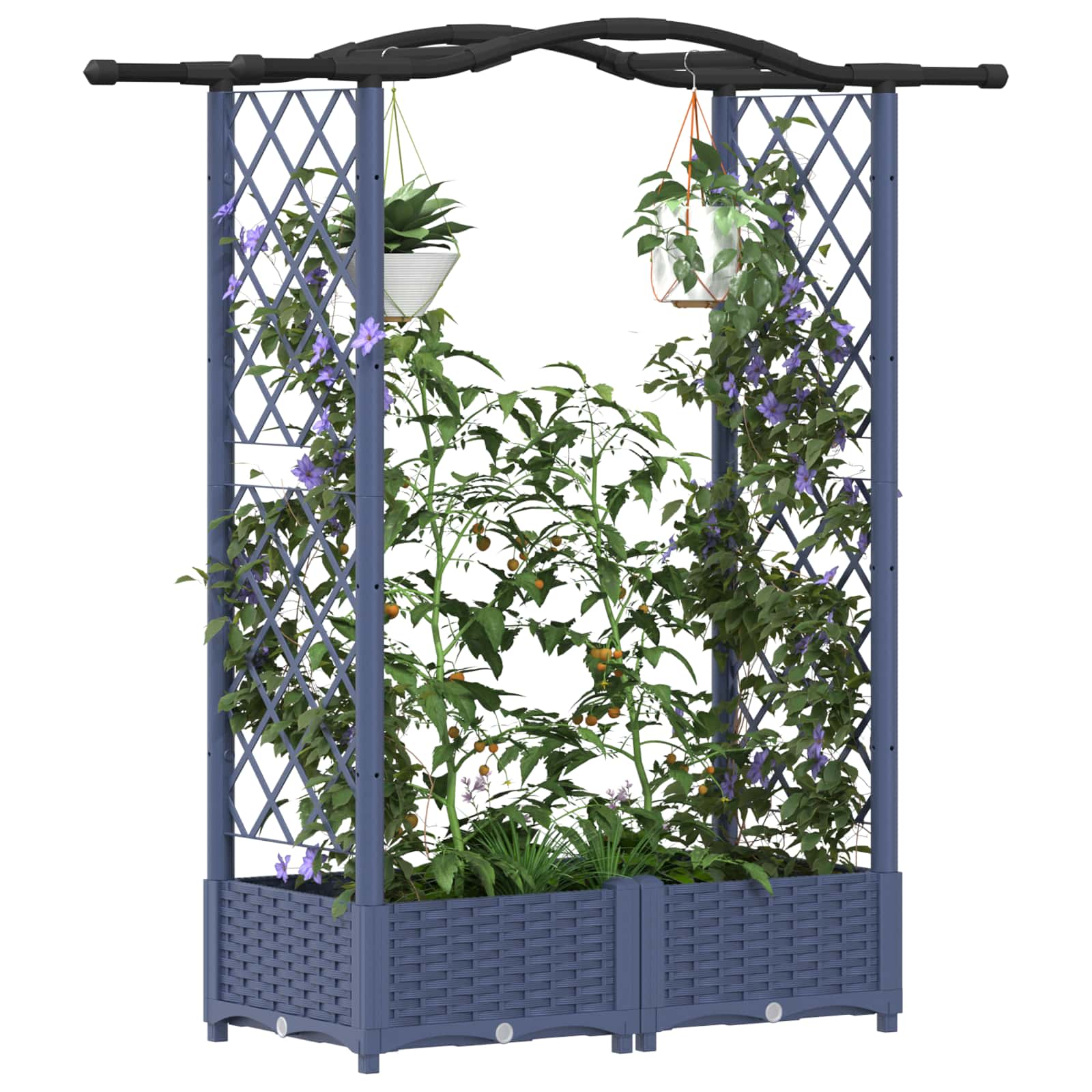 Pakeltas lovas su trelėmis ir stogu Pilka 124 x 40 x 123 cm PP Pakeltas lovas su trelėmis ir stogu Pilka 124 x 40 x 123 cm PP - Image 4
