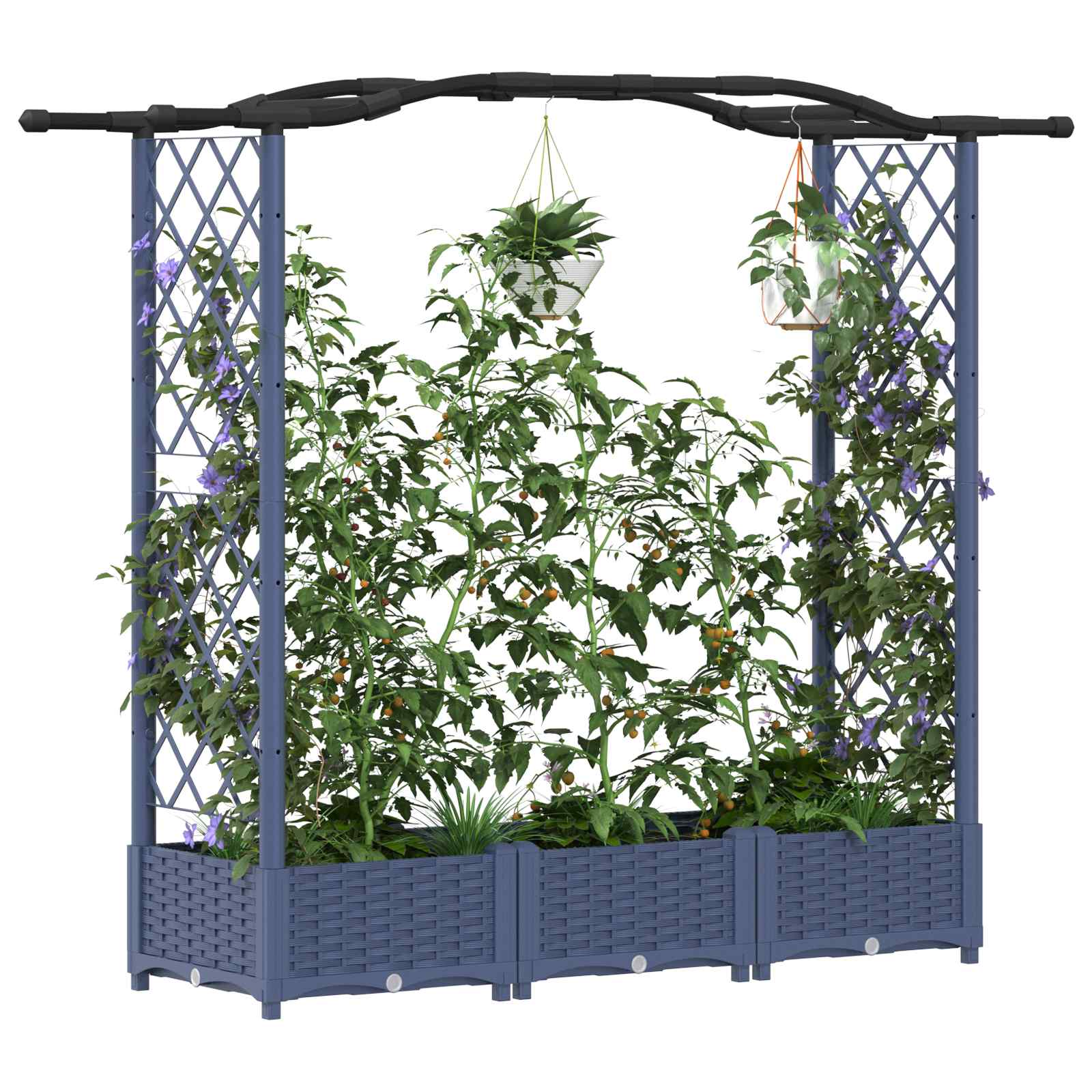 Pakeltas lovas su trelėmis ir stogu Pilka 169 x 40 x 123 cm PP Pakeltas lovas su trelėmis ir stogu Pilka 169 x 40 x 123 cm PP - Image 4
