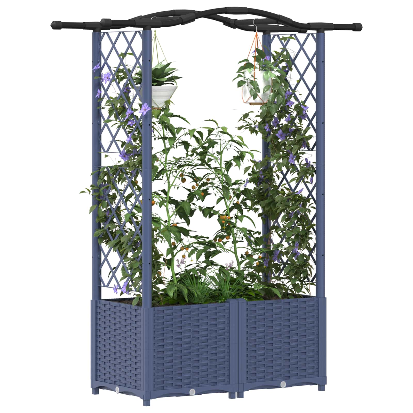 Pakeltas lovas su trelėmis ir stogu Pilka 125 x 40 x 138 cm PP Pakeltas lovas su trelėmis ir stogu Pilka 125 x 40 x 138 cm PP - Image 4