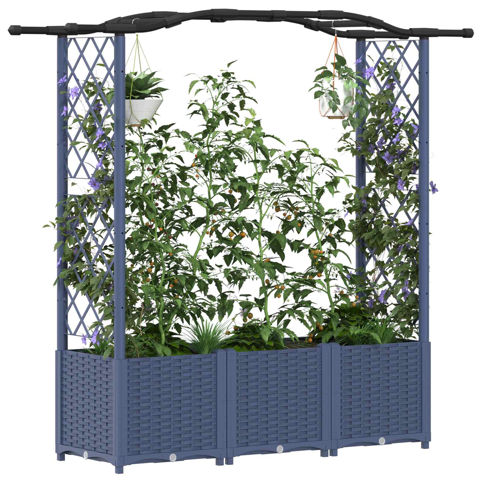 Pakeltas lovas su trelėmis ir stogu Pilka 164 x 40 x 138 cm PP Pakeltas lovas su trelėmis ir stogu Pilka 164 x 40 x 138 cm PP - Image 4