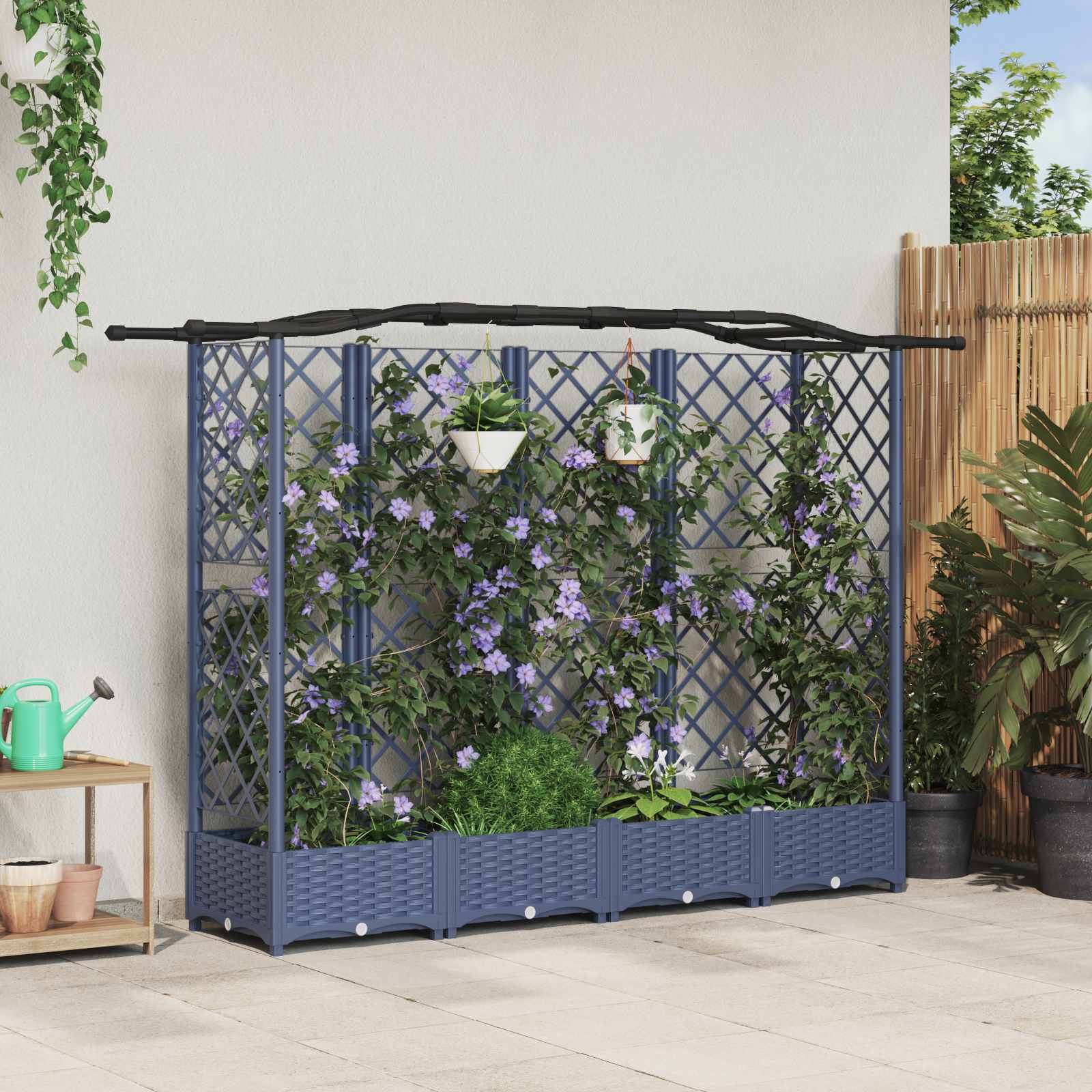 Pakeltas lovas su trelėmis ir stogu Pilka 203,5 x 40 x 123 cm Pakeltas lovas su trelėmis ir stogu Pilka 203,5 x 40 x 123 cm - Image 2