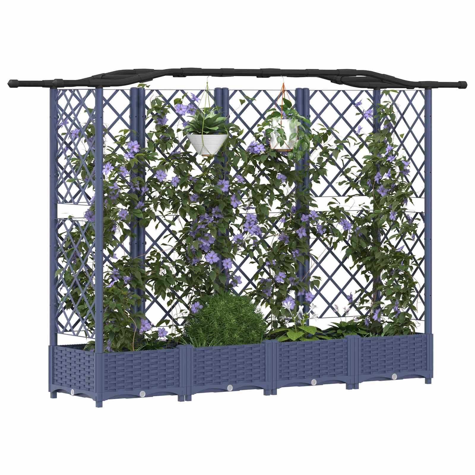 Pakeltas lovas su trelėmis ir stogu Pilka 203,5 x 40 x 123 cm Pakeltas lovas su trelėmis ir stogu Pilka 203,5 x 40 x 123 cm - Image 4