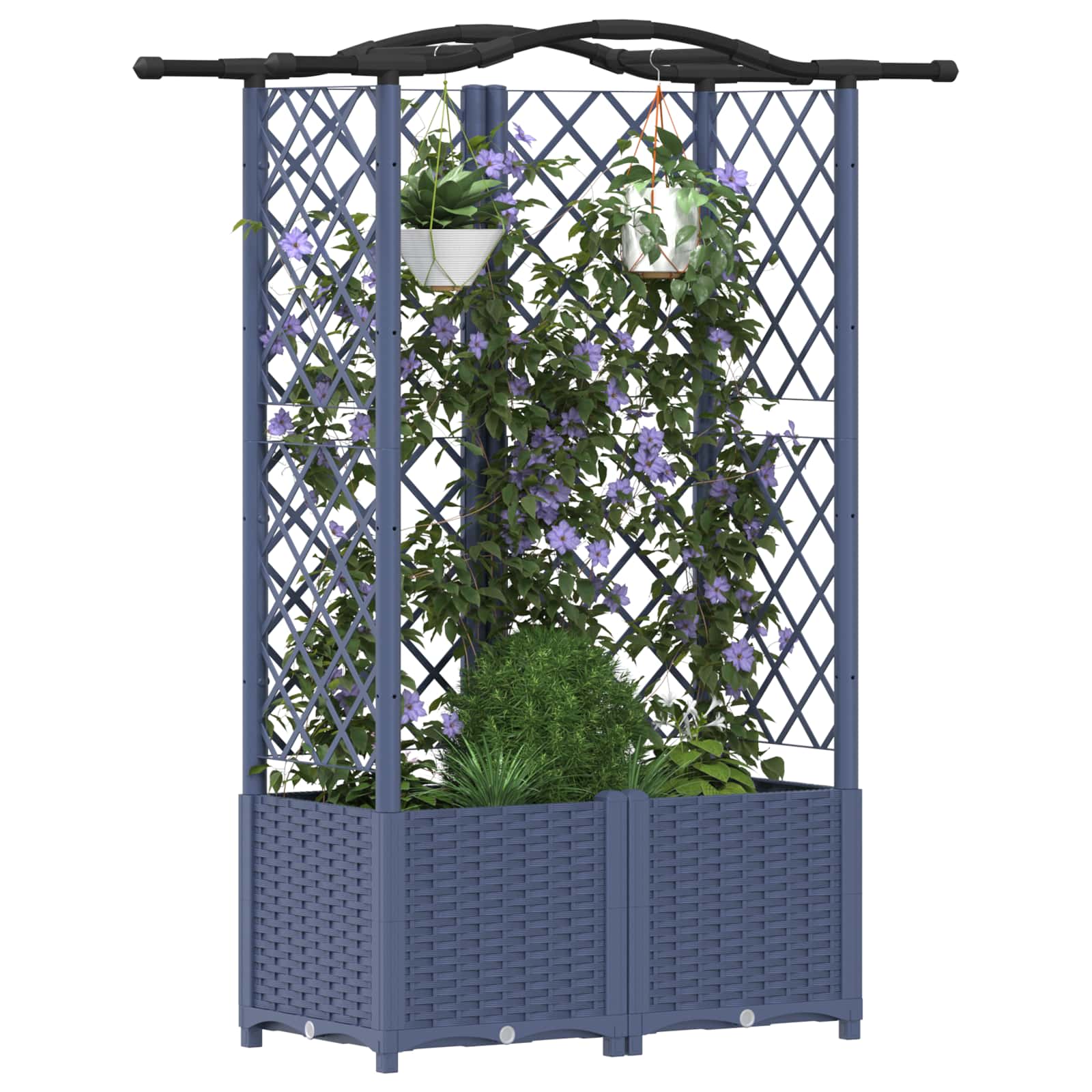 Pakeltas lovas su trelėmis ir stogu Pilka 122 x 40 x 138 cm PP Pakeltas lovas su trelėmis ir stogu Pilka 122 x 40 x 138 cm PP - Image 4