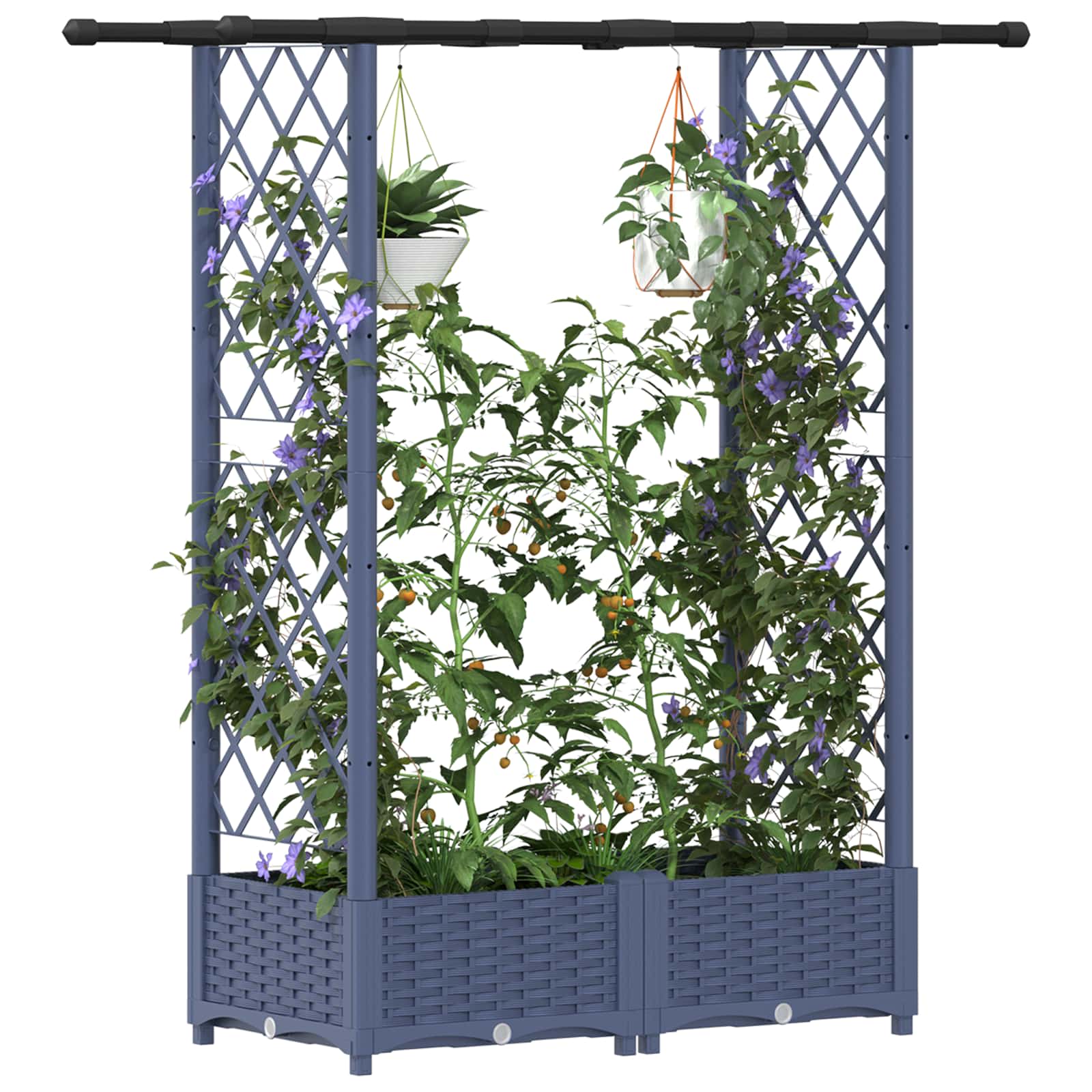 Pakeltas lovas su trelėmis ir stogu Pilka 122,5 x 40 x 121 cm Pakeltas lovas su trelėmis ir stogu Pilka 122,5 x 40 x 121 cm - Image 4