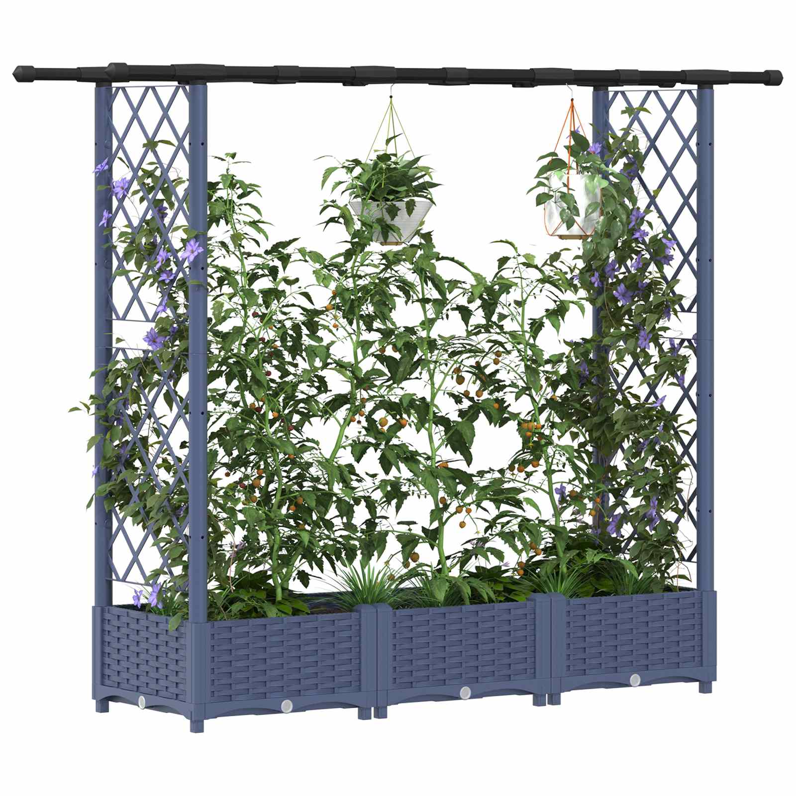Pakeltas lovas su trelėmis ir stogu Pilka 164 x 40 x 121 cm PP Pakeltas lovas su trelėmis ir stogu Pilka 164 x 40 x 121 cm PP - Image 4