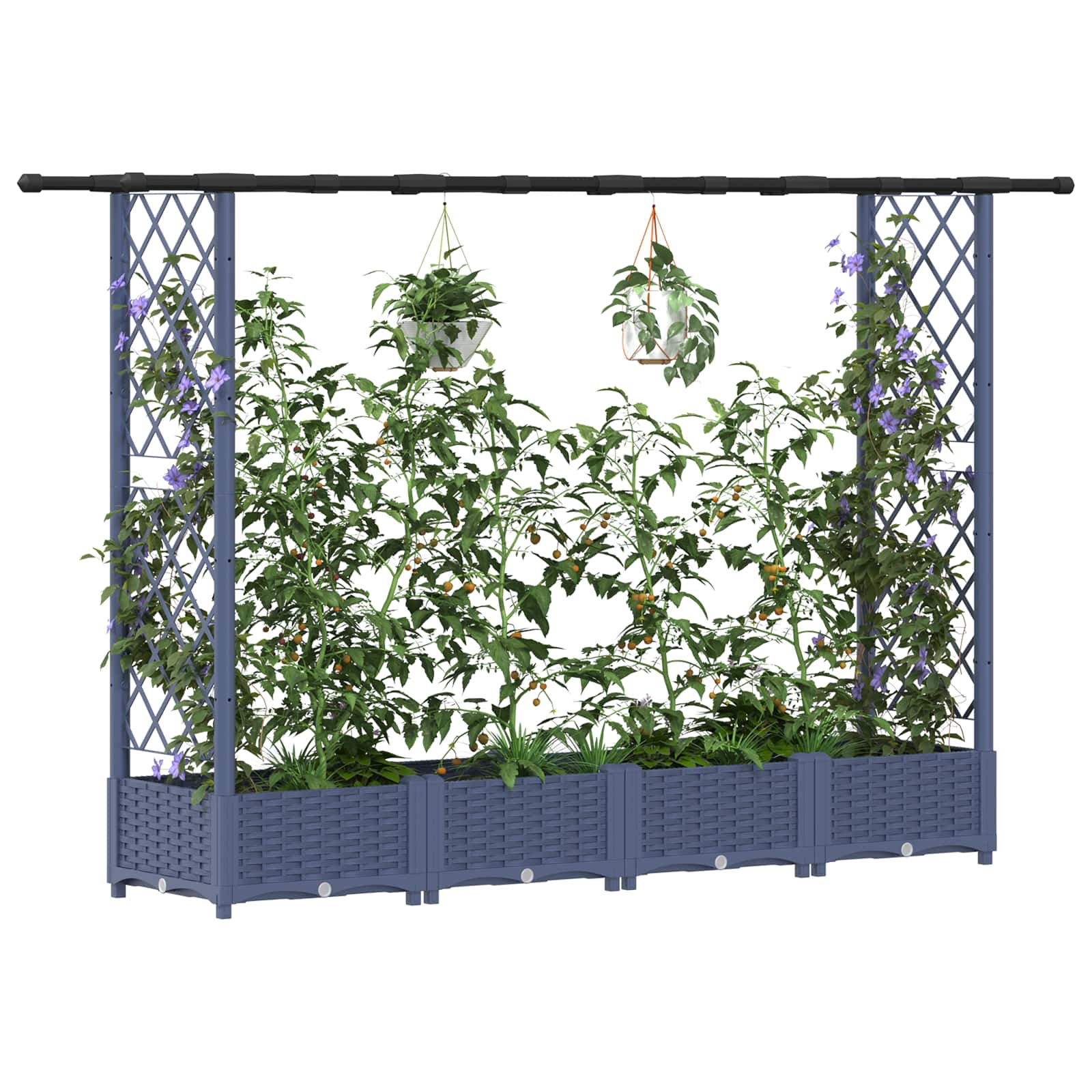 Pakeltas lovas su trelėmis ir stogu Pilka 203 x 40 x 121 cm PP Pakeltas lovas su trelėmis ir stogu Pilka 203 x 40 x 121 cm PP - Image 4
